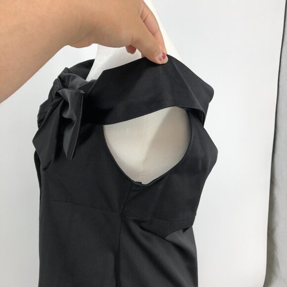 Diane Von Furstenberg Black Off The Shoulder Pia Midi  Dress w/ Bow tie size 6 - Picture 8 of 16